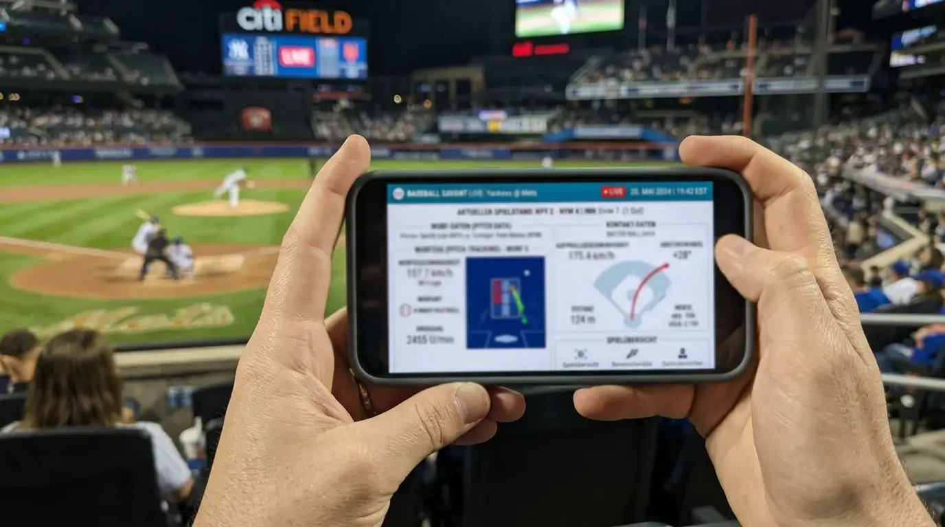 Pitch-by-Pitch-Tracking mit Baseball Savant Statcast: Echtzeit-Daten für Baseball-Live-Wetter auf dem Smartphone