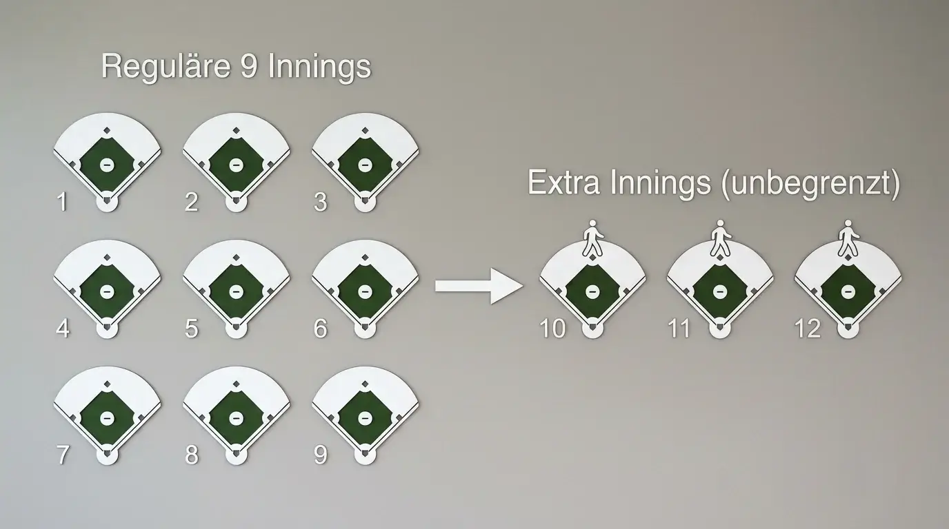 Überblick Extra Innings Baseball-Spielregeln: Gleichstand nach neun Innings und Verlängerungsrunden