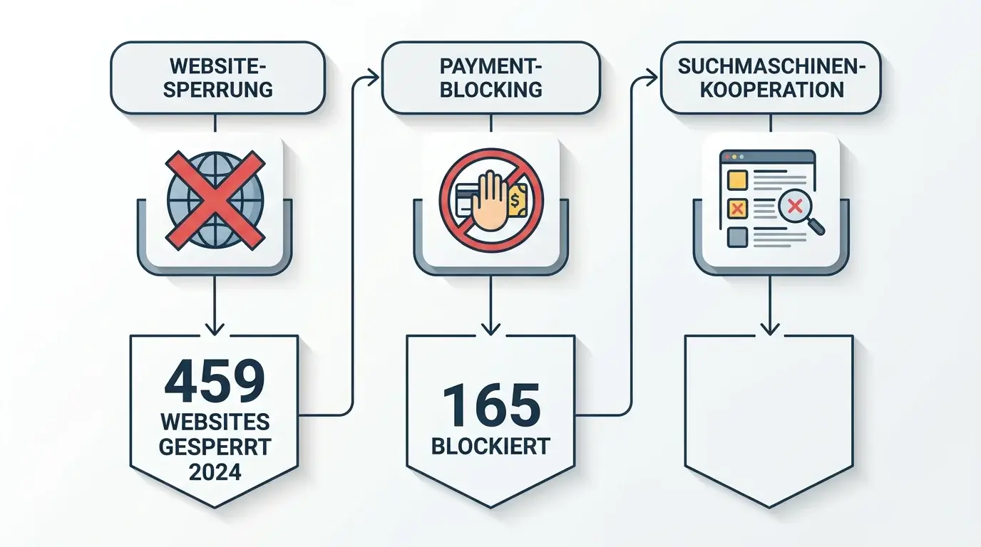 GGL-Maßnahmen gegen illegale Sportwetten-Anbieter: Website-Sperrungen und Payment-Blocking 2024