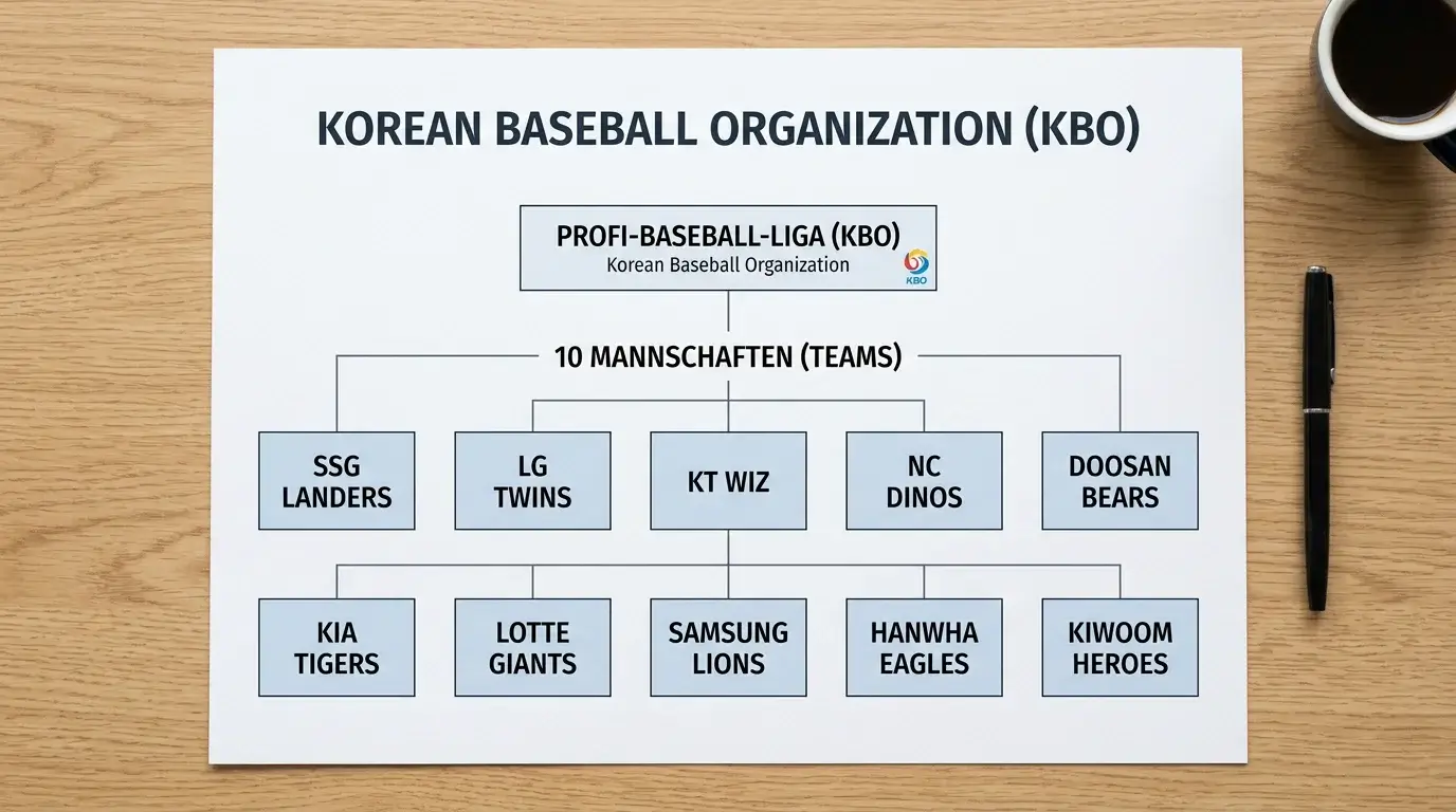 Struktur der Korean Baseball Organization mit zehn Teams und Regular Season für Wetter erklärt