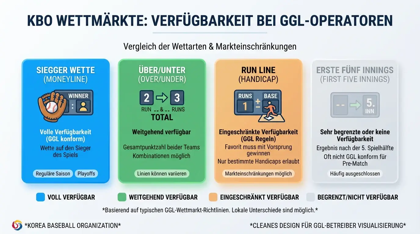 KBO Markttiefe bei GGL-Anbietern – verfügbare Wettoptionen für Korean Baseball Organization Spiele