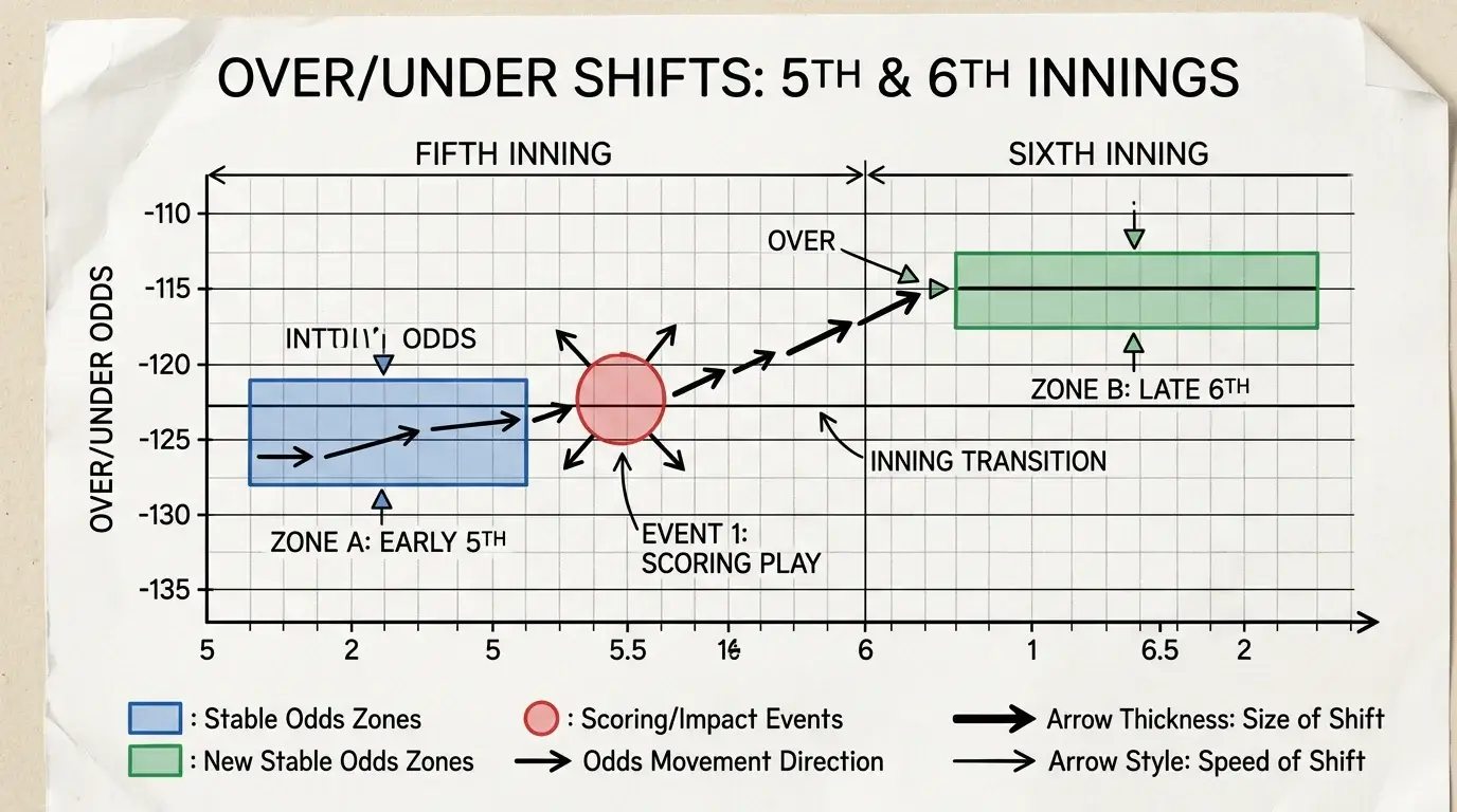 Over/Under-Linienverschiebung im 5. und 6. Inning durch den Times Through the Order Penalty