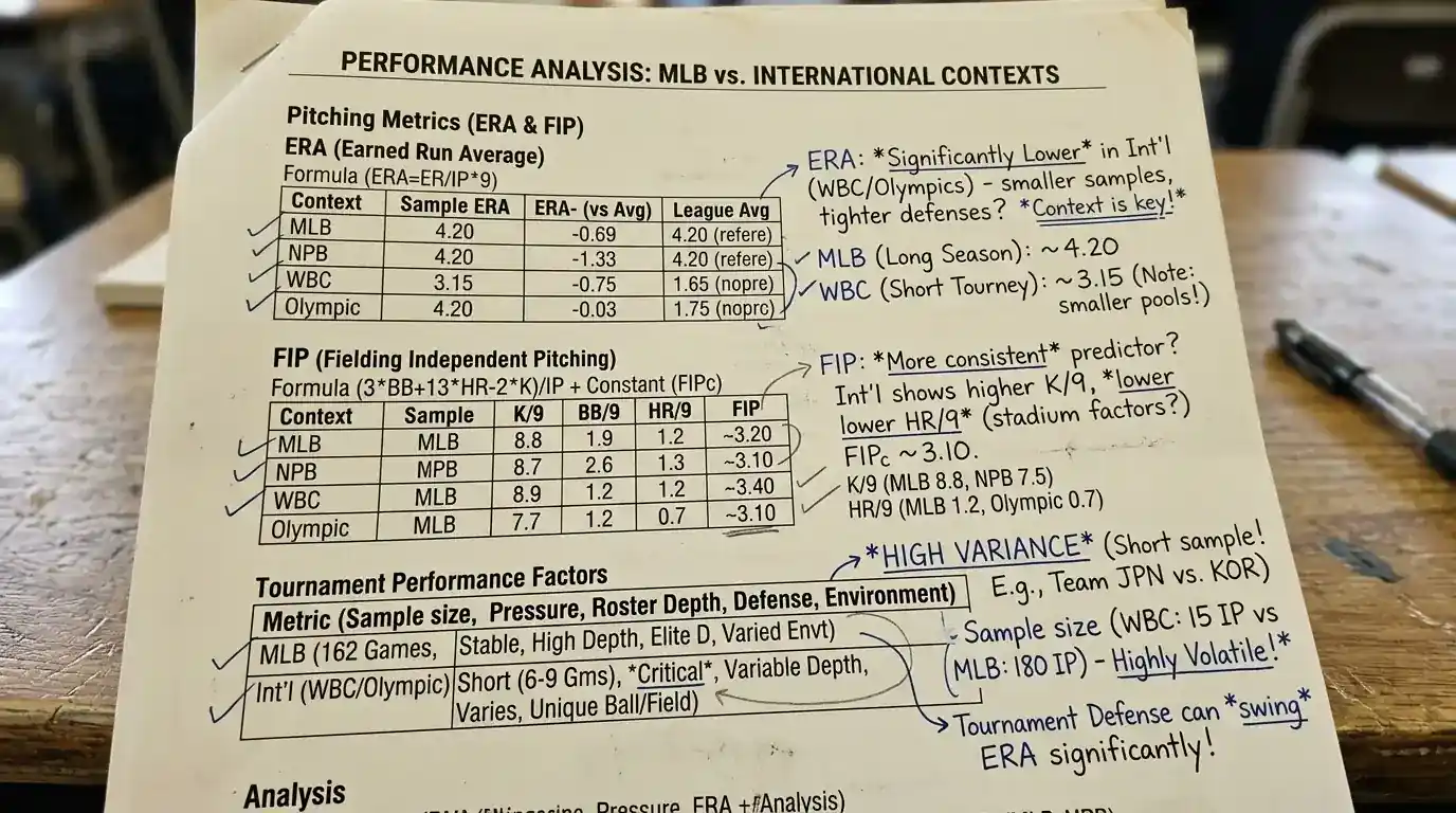 Analyse-Metriken beim World Baseball Classic: Grenzen von ERA und FIP im Turnier-Kontext